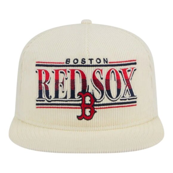 New Era Boston Red Sox Corduroy Golfer Snapback Hat 1967 World Series Side Patch - Picture 2 of 7